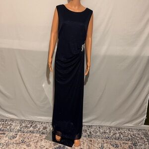Elegant 2 PC Navy Blue Evening Gown